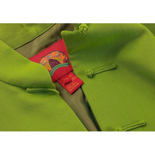 424 - Stand out from the crowd in this stylish gorgeous lime green ladies jacket made in Hong Kong, size 1... 