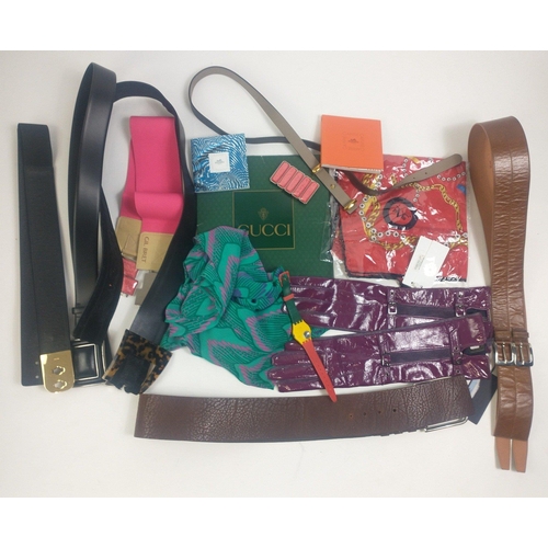 429 - A collection of quality accessories to include belts by JAEGER (3 large), BETTY BARCLAY (90cm, 95cm)... 