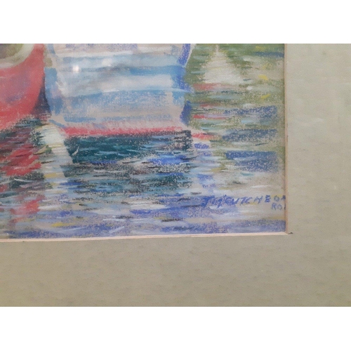 501 - From The Paisley Art Institute Exhibition - a crayon view of Crail by JOHN McCUTCHEON.  Frame size 7... 