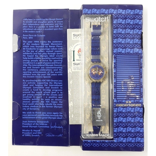 52 - Two SWATCH watches, one of One Hundred Years of the Olympic Movement 1894-1994.  One working#52