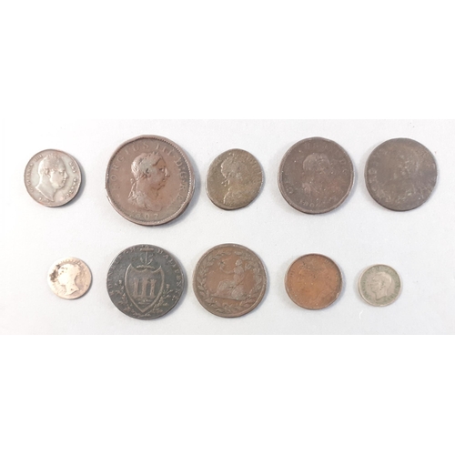 93 - A nice selection of milled copper coins to include 1807 Halfpenny, 1813 Halfpenny, 1806 Halfpenny, 1... 