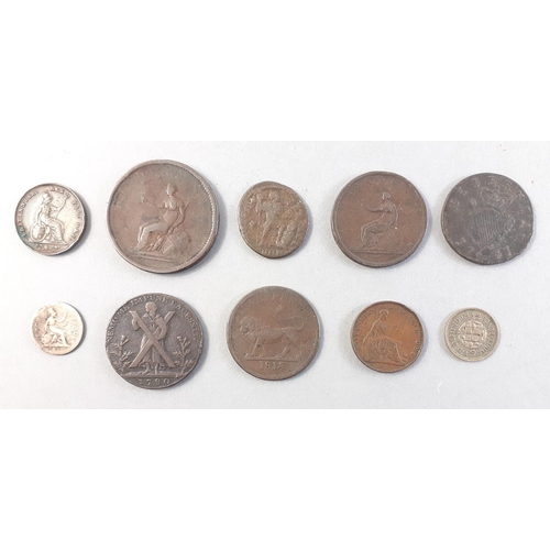 93 - A nice selection of milled copper coins to include 1807 Halfpenny, 1813 Halfpenny, 1806 Halfpenny, 1... 