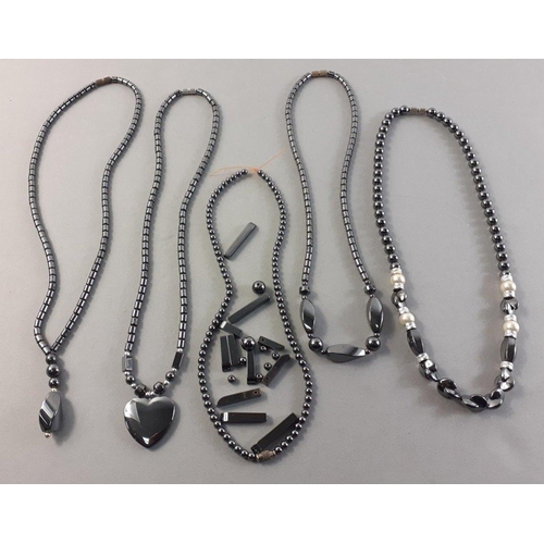 98 - Five super dark classy looking necklaces in good condition.#98