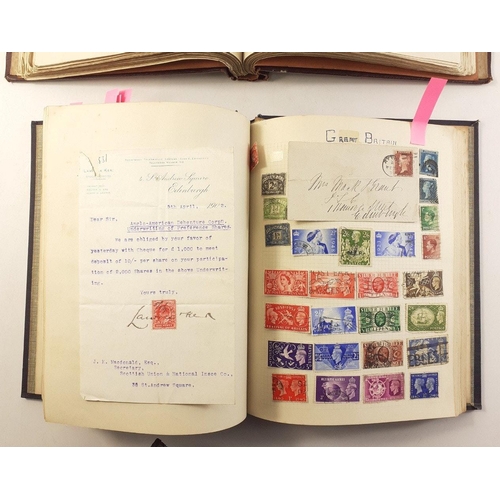 132 - Two older good well put together stamp albums.  Contains some nice Commonwealth sets / part sets as ... 