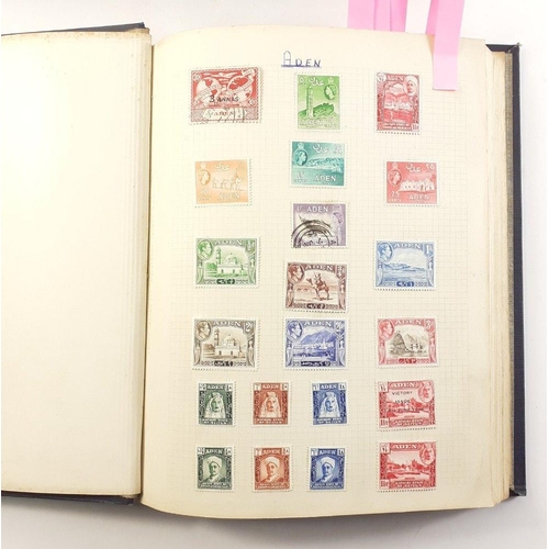 132 - Two older good well put together stamp albums.  Contains some nice Commonwealth sets / part sets as ... 