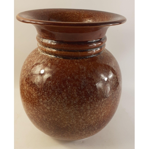 270 - A very nice large brown glazed vase with dappled design. 30cm high approx and in lovely condition wi... 