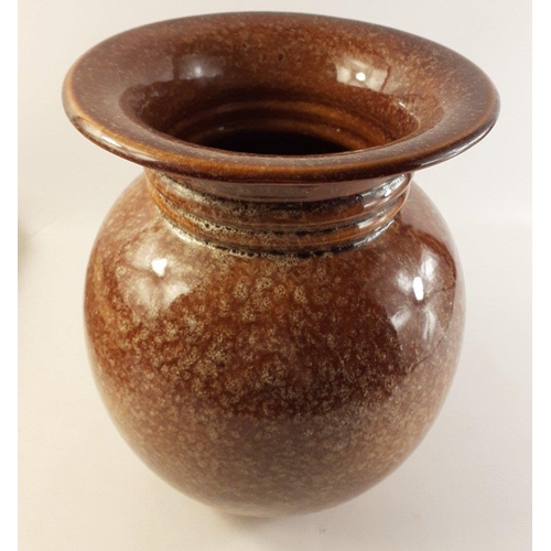 270 - A very nice large brown glazed vase with dappled design. 30cm high approx and in lovely condition wi... 