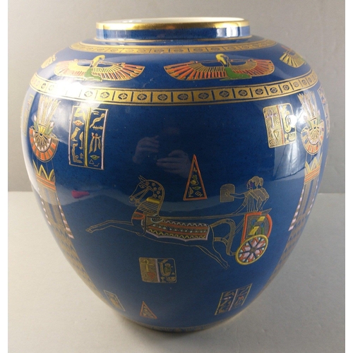 295 - An early 20th century CARLTONWARE Tutankhamun ginger jar, sadly without lid. Lavishly decorated with... 