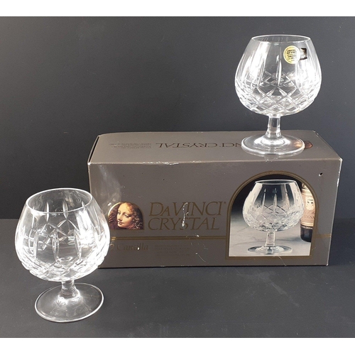 328 - Two boxed Da Vinci crystal brandy glasses which would be an attractive addition to a glassware colle... 