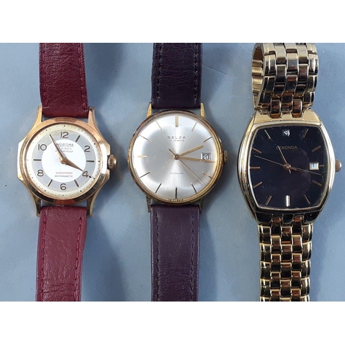 37 - A SELZA 17 jewel Swiss made Incabloc watch, 32mm dial approx, not currently running.  Plus a MORTIMA... 