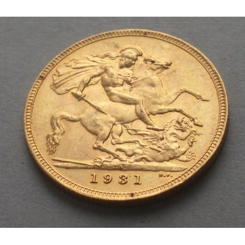 2 - 1931 George V Full Sovereign Gold Coin South Africa Mint.#2