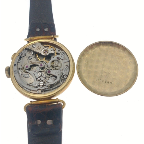 36 - EXQUISITE EBERHARD 21 Jewels Swiss Chronometer Watch with 750 stamped case. 30mm face.  Appears to b... 