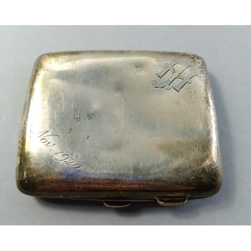 47 - A sterling silver cigarette case, Birmingham 1918, 85mm approx, gross weight 87g approx#52