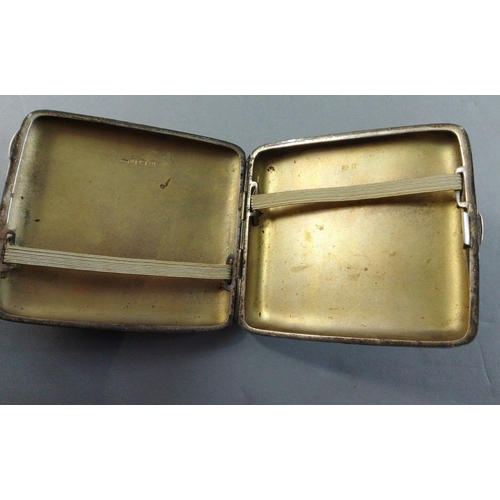 48 - A sterling silver cigarette case Birmingham 1923, 90mm approx.  Gross weight 125g approx#53