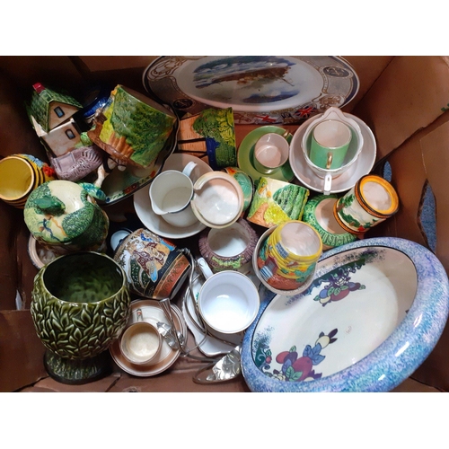 497 - Mixed lot of china ornament and teaware to include Japanese Marutomoware, HMS Kelly limited edition ... 