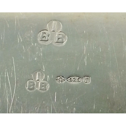 52 - A silver 925 stamped pill box with engine turned top, maker IBB, 38mm approx, 24.1g approx#57