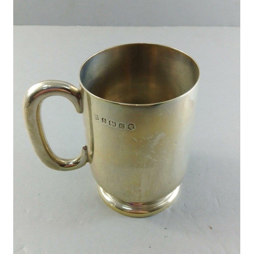 54 - A sterling silver tankard 10cm tall approx, Birmingham 1934, weight 232g approx#59