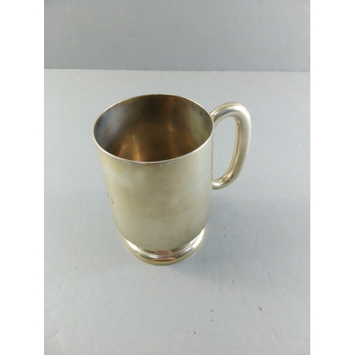 54 - A sterling silver tankard 10cm tall approx, Birmingham 1934, weight 232g approx#59