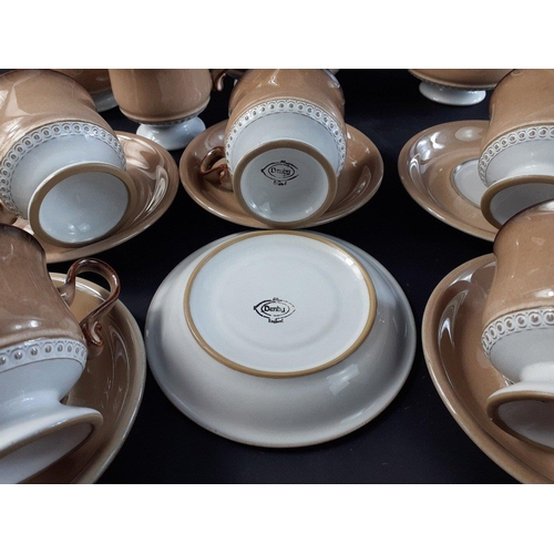 289 - DENBY stoneware tea service in subtly attractive brown and cream comprising teapot with lid, cream a... 