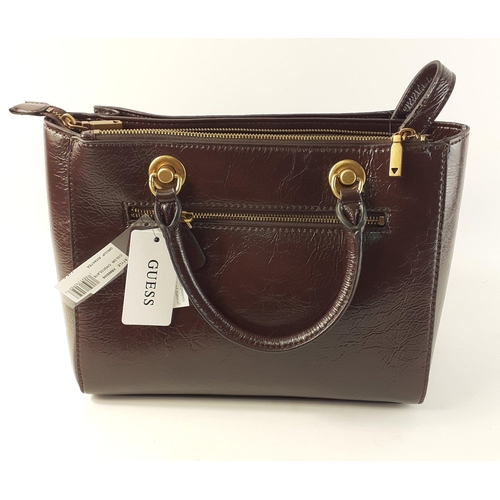 380 - A GUESS handbag (style XB865006) in chocolate brown with original tags#132