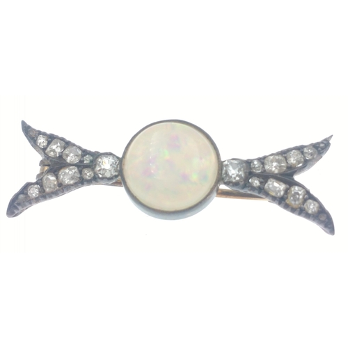 15L - STUNNING! - An ART DECO pin brooch piece to include precious stones with a large round cut OPULENT O... 