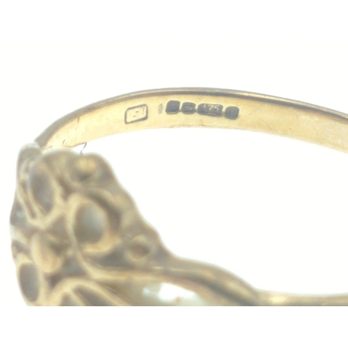 15M - A 375 stamped yellow gold ring size N weight 1.42g approx#27