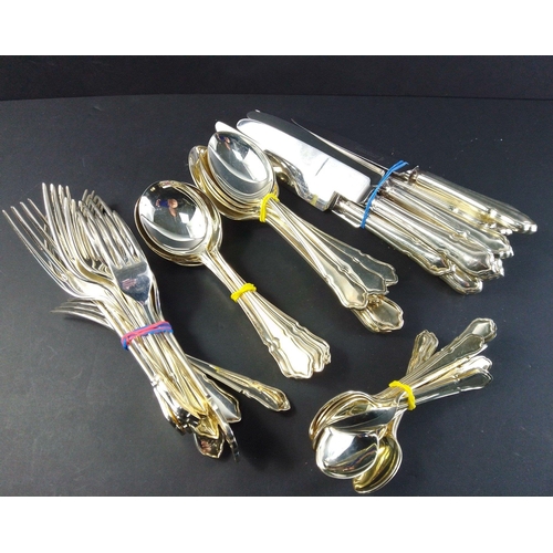 35 - COOPER LUDLAM part canteen silver plated cutlery in very good condition. Six setting large and mediu... 