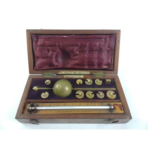 407 - An antique SIKE'S hydrometer in mahogany box.  Appears to be complete#430