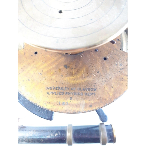 408 - From Glasgow University Applied Physics Dept. - an antique brass and cast iron spectrometer by W WIL... 