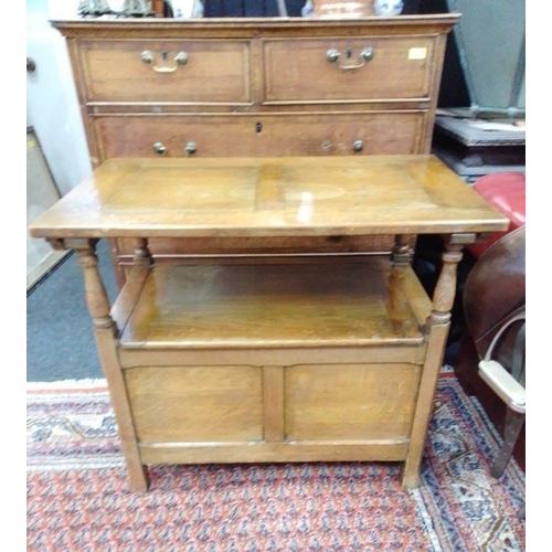 86 - A lovely MONKS TABLE in good useable condition. Stands 95cm tall to back top. A very useable handy p... 