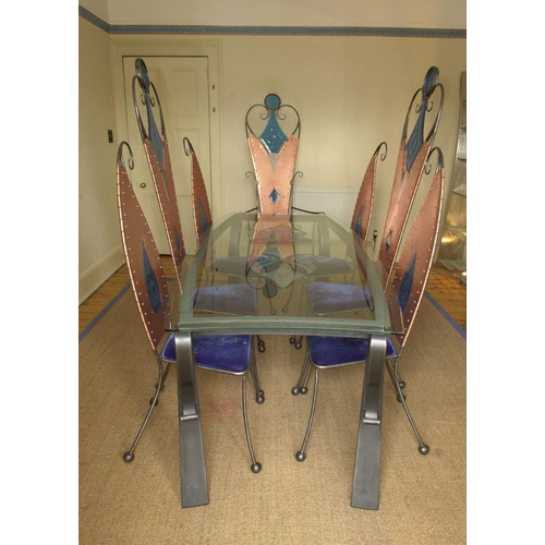 122 - LOCAL AND INTERNATIONAL STUNNING & BESPOKE HANDMADE CARNIVAL TABLE AND EIGHT CHAIRS - by Jim Whi... 