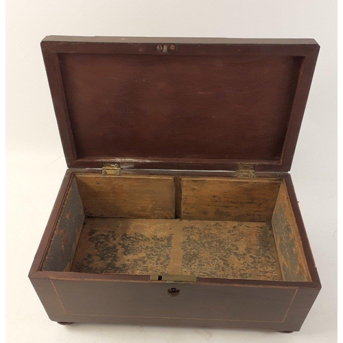 201 - An antique tea caddy with wear overall and no internal fittings.  Still an attractive piece.  Measur... 