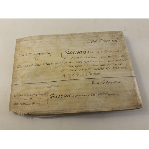 231 - Large 1816 indenture on vellum appears to relate to properties or land in county of Leicester.#73... 