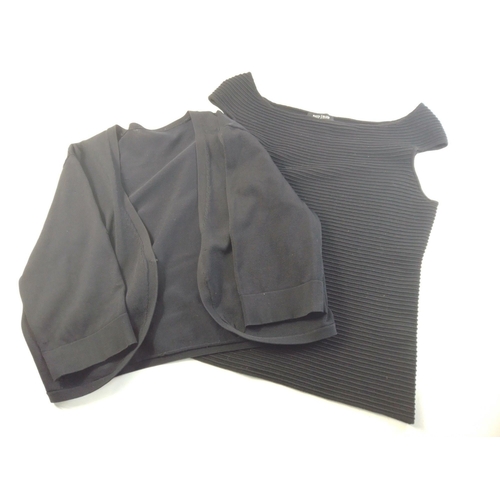 291 - A black sleeveless top by WHITE HOUSE/BLACK MARKET (size M ) and a black shrug.#103