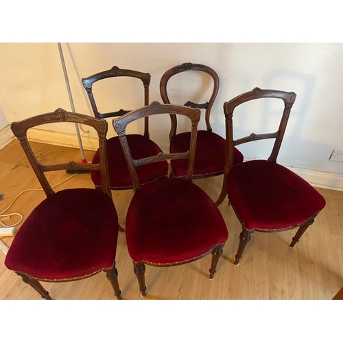 87 - Five dining room chairs in generally good condition.  Would benefit from a clean.#10