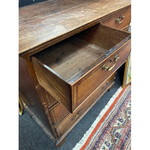 91 - VICTORIAN MAHOGANY chest of drawers with 2 over 3 drawers -  measures H101 x W100 x D54cm approx.  T... 