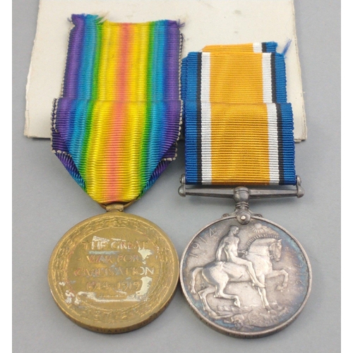 107 - WWI medal pair SEAFORTH HIGHLANDER awarded to 19278 Cpl. F. McIntyre comprising British War Medal an... 