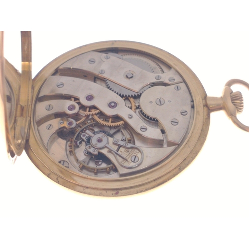 49A - ROYAL NAVY INTEREST. 18k stamped gold pocket watch, inscribed NDH from RC - 27.IV.1910.  NORTH DE CO... 