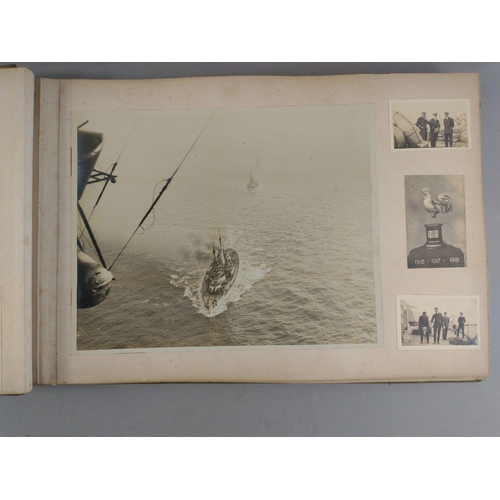 63 - Superb original WWI ROYAL NAVY photograph album with many unique photos including several of Admiral... 