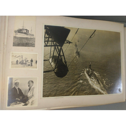 63 - Superb original WWI ROYAL NAVY photograph album with many unique photos including several of Admiral... 