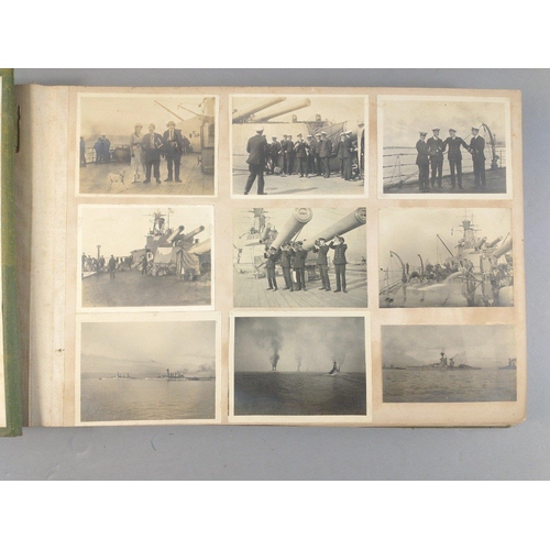 63 - Superb original WWI ROYAL NAVY photograph album with many unique photos including several of Admiral... 