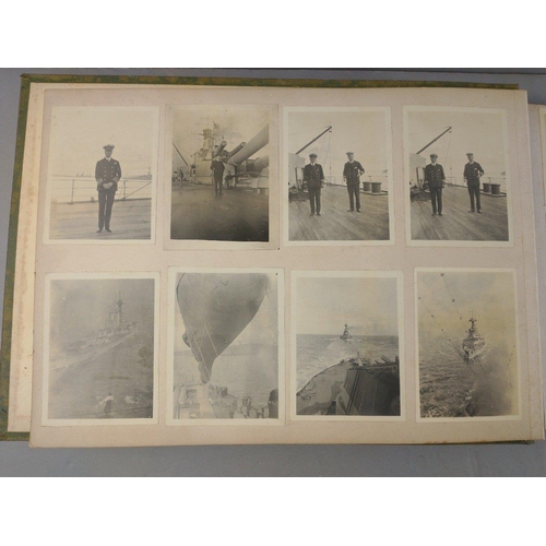 63 - Superb original WWI ROYAL NAVY photograph album with many unique photos including several of Admiral... 