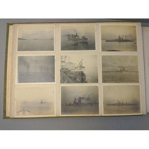 63 - Superb original WWI ROYAL NAVY photograph album with many unique photos including several of Admiral... 