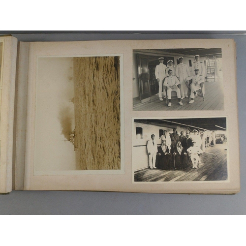 63 - Superb original WWI ROYAL NAVY photograph album with many unique photos including several of Admiral... 