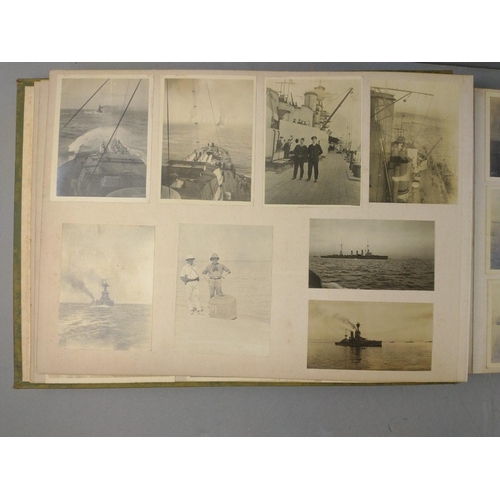 63 - Superb original WWI ROYAL NAVY photograph album with many unique photos including several of Admiral... 