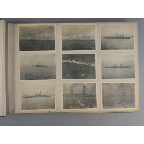 63 - Superb original WWI ROYAL NAVY photograph album with many unique photos including several of Admiral... 