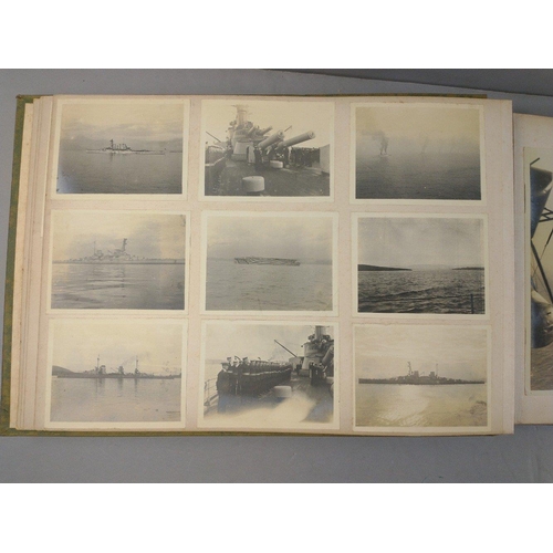 63 - Superb original WWI ROYAL NAVY photograph album with many unique photos including several of Admiral... 