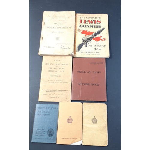 69 - A small collection of interesting military ephemera including Manual of Army Catering Services Part ... 