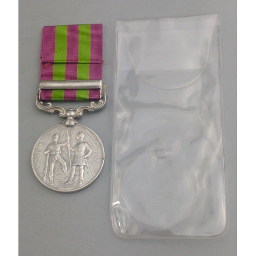 83 - EDWARD VII Indian Service Medal with Wiziristan 1901-1902 clasp awarded to 4154 Sepoy Santa Singh 45... 