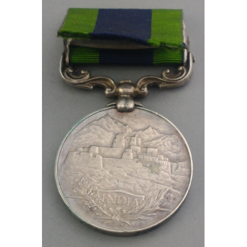 85 - EDWARD VII India General Service Medal with North West Frontier 1908 clasp edge inscribed to 2024 Se... 